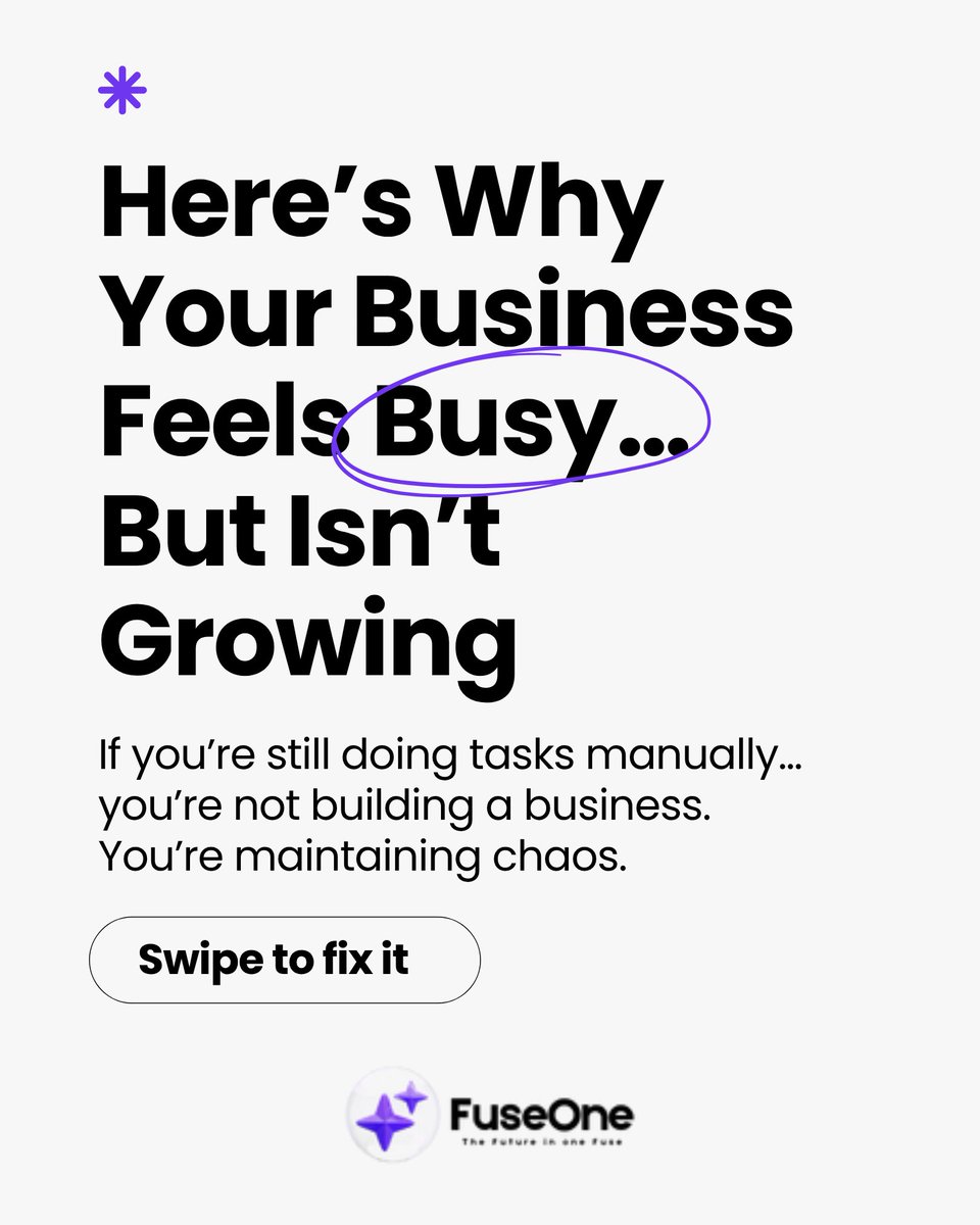 FuseOneStudio's tweet photo. You’re not stuck because you lack ideas.
You’re stuck because you’re doing everything manually.
While you’re busy doing tasks,
smart businesses are building systems.
At FuseOne , we help you:
⚙️ Automate workflows
📩 Fix follow-ups
📈 Build scalable systems
#automation #fuseone https://t.co/3GAx6jeUhR