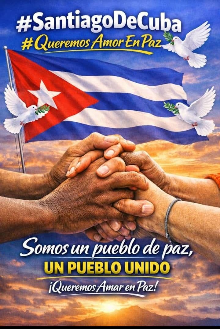 La comunidad educativa de #SantiagoDeCuba, exige el cese del bloque yanqui y de la injerencia de EEUU en  nuestros asuntos internos, solo #QueremosAmorEnPaz.