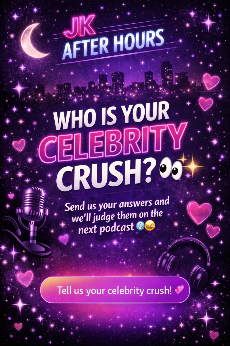 JKAfterHours26's tweet photo. Celebrity crushes… go 👀👇
we’ll be rating them on the next podcast episode 😂💜

#podcast #jkafterhours https://t.co/5ze21Jf5Nj