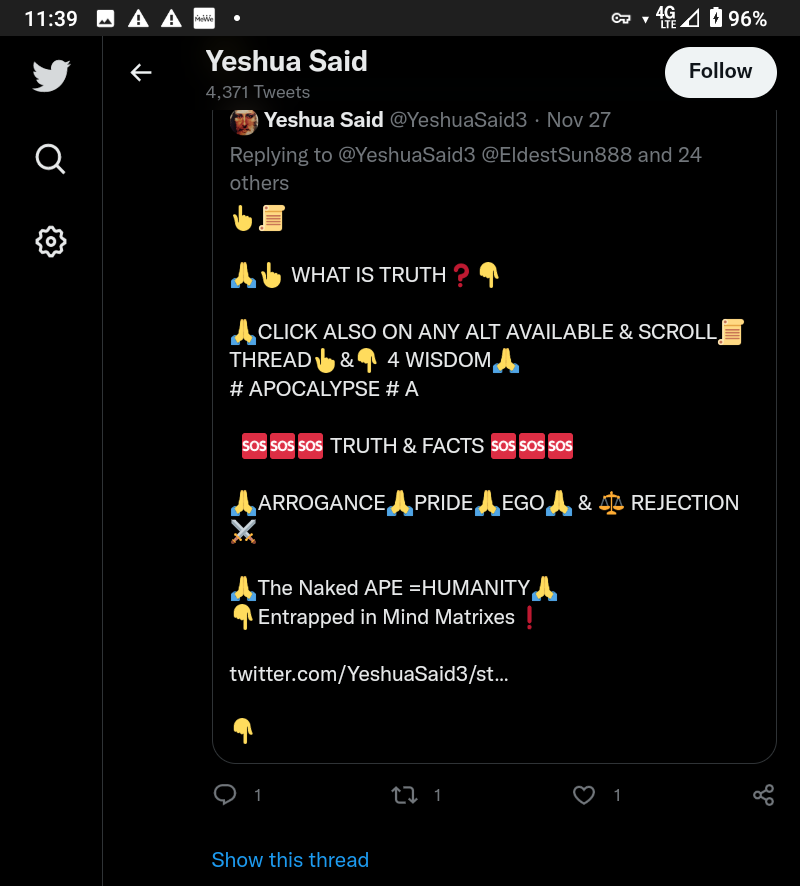 YeshuaSaid3's tweet photo. @LadybugRaffa333 @VictoriaCapps8 @Alberto11732198 @ManyWindstorms @recklessrob1971 @dawnlegge67 @Palmtreechic3 @clvyska44 @LAURIEANDERSE23 @Choosingfree @elonmusk @realDonaldTrump @MELANIATRUMP @DonaldJTrumpJr @EricTrump @BARRONTRUMP @RealAlexJones @joerogan @TuckerCarlson #SOURCE_OF_ALL
#ELOHIM #GOD
#HolySpiritofLoveandTruth
#YESHUA #Alpha_Ξ_and_Omega_Ξ©
#Messenger_Angels
π&π
A Comprehensive REVELATION To Help All Who Choose To Continue Life by Loving #GOD FIRST β€οΈ1 STβ€οΈ & ALL LIFEπ2οΈβ£
DID YOU KNOW DISOBEDIENCE OF THE SABBATH IS SEEN BY #GOD β€΅οΈ https://t.co/wY5miEuUYR