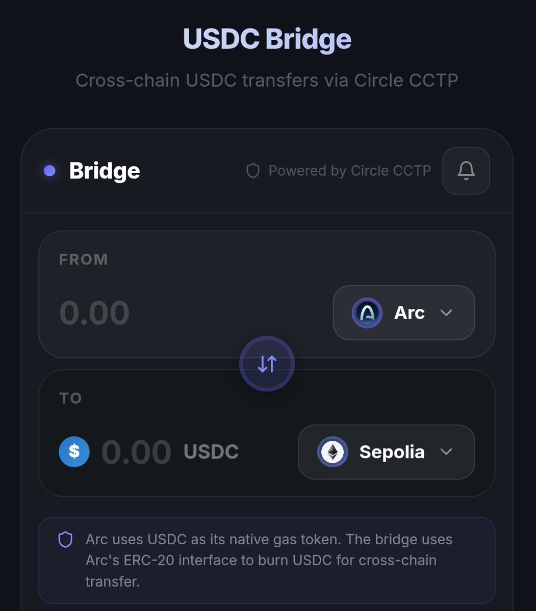 AAABDULD1's tweet image. 🚨Circle CCTP on @arc  makes bridging simple and stress-free

 No wrapped tokens, no complicated steps, just send USDC and receive USDC

🚨Builders enjoy easy integration without liquidity pressure, while users benefit from secure transfers and a smooth experience

Build on arc!