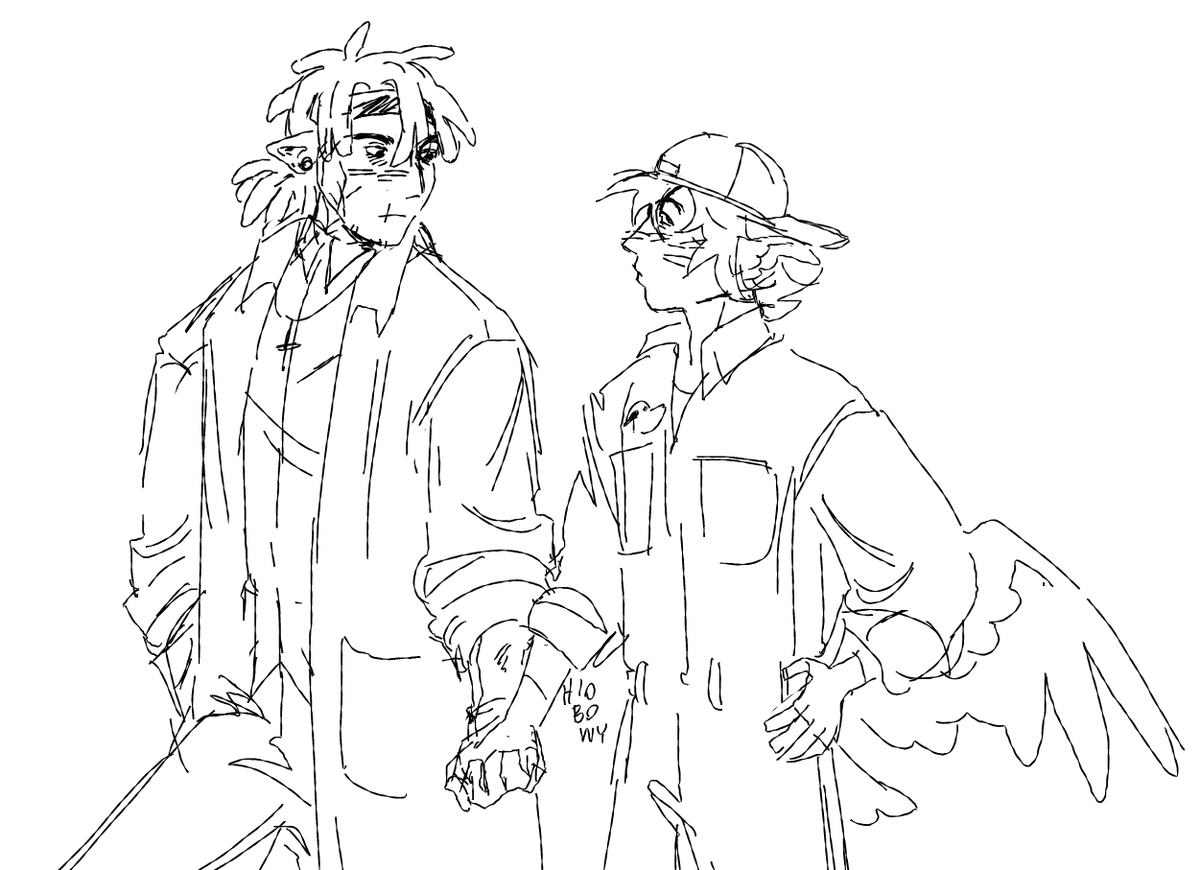 HIOBOWY's tweet image. holding hands for work purposes (stream doodle request)
#multickity #naukosick