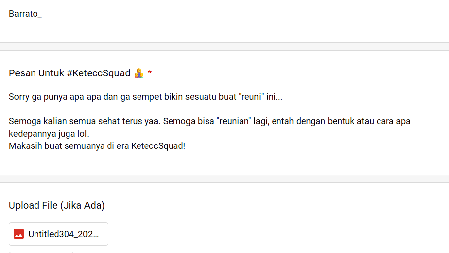 Otsu everyone!

Terima kasih udah join stream singkat kami, banyak banget yang ngirim form, maaf kalo ga kebaca ya 

ini aku mau higlight bbrp message dari OG viewers dari zaman batu yang ga sempet kebaca tadi

Maaf kalo streamnya amburadul, maklumin udah 2 tahun ga stream aku 😭