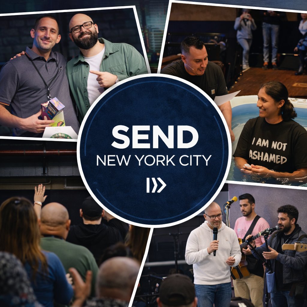 SendNYC's tweet photo. Would you pray for 55 SEND NYC Church Plants as they engage their city with the gospel? They're preaching Jesus in theaters, storefronts, schoolhouses, restaurants, music halls, barber shops, gymnasiums, coffee shops, community centers, &amp; college campuses. @NAMB_SBC @sendnetwork https://t.co/CtYo6NKcXi