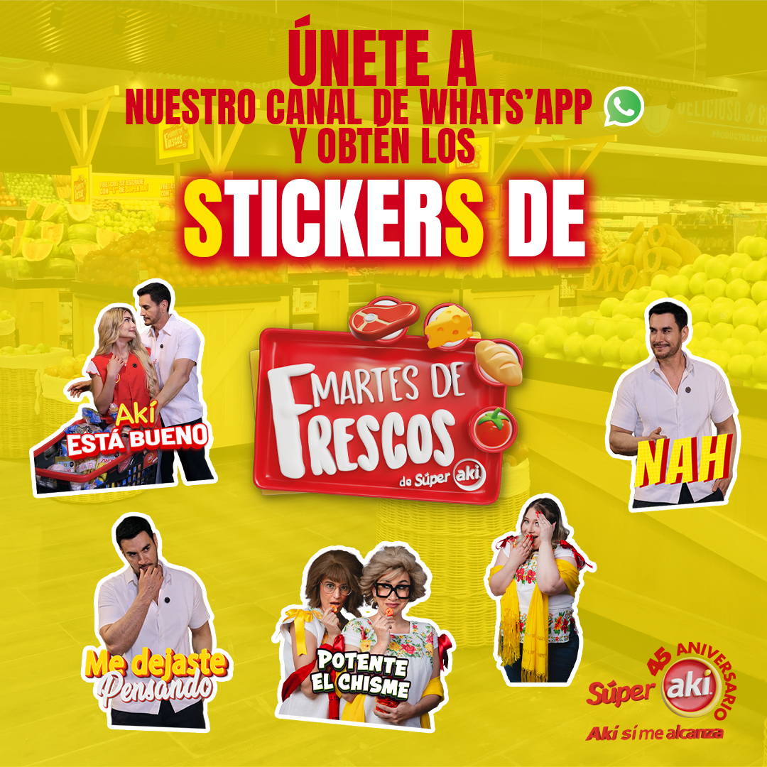 📲😆 Los stickers de Martes de Frescos están increibles… 😍
Y sí… solo akí los encuentras 💛

Únete a nuestro canal de WhatsApp, descárgalos en segundos y úsalos antes que todos 🛒✨
👉🏼 whatsapp.com/channel/0029Va…