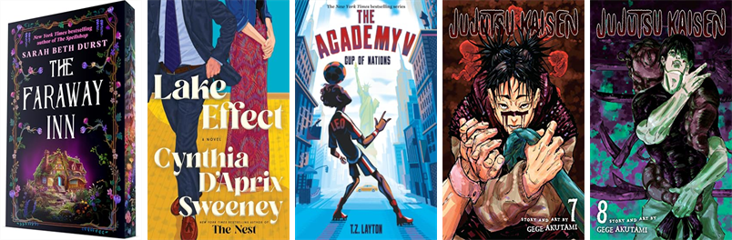 SharonLibraryMA's tweet photo. This week the Sharon Public Library has 354 new books.  New items include The Faraway Inn, Two Kinds of Stranger, Lake Effect, Academy V, Strange Buildings, The Bosses of the Bronx, Defending the Swamp Dragon, Innamorata, and FGTeeV. https://t.co/maWYbtTFob https://t.co/QCcrjlIPiI
