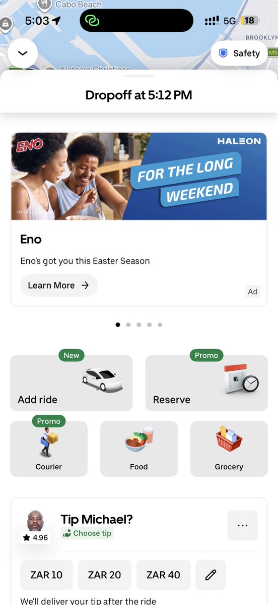 Interesting to see in-app uber ads.
