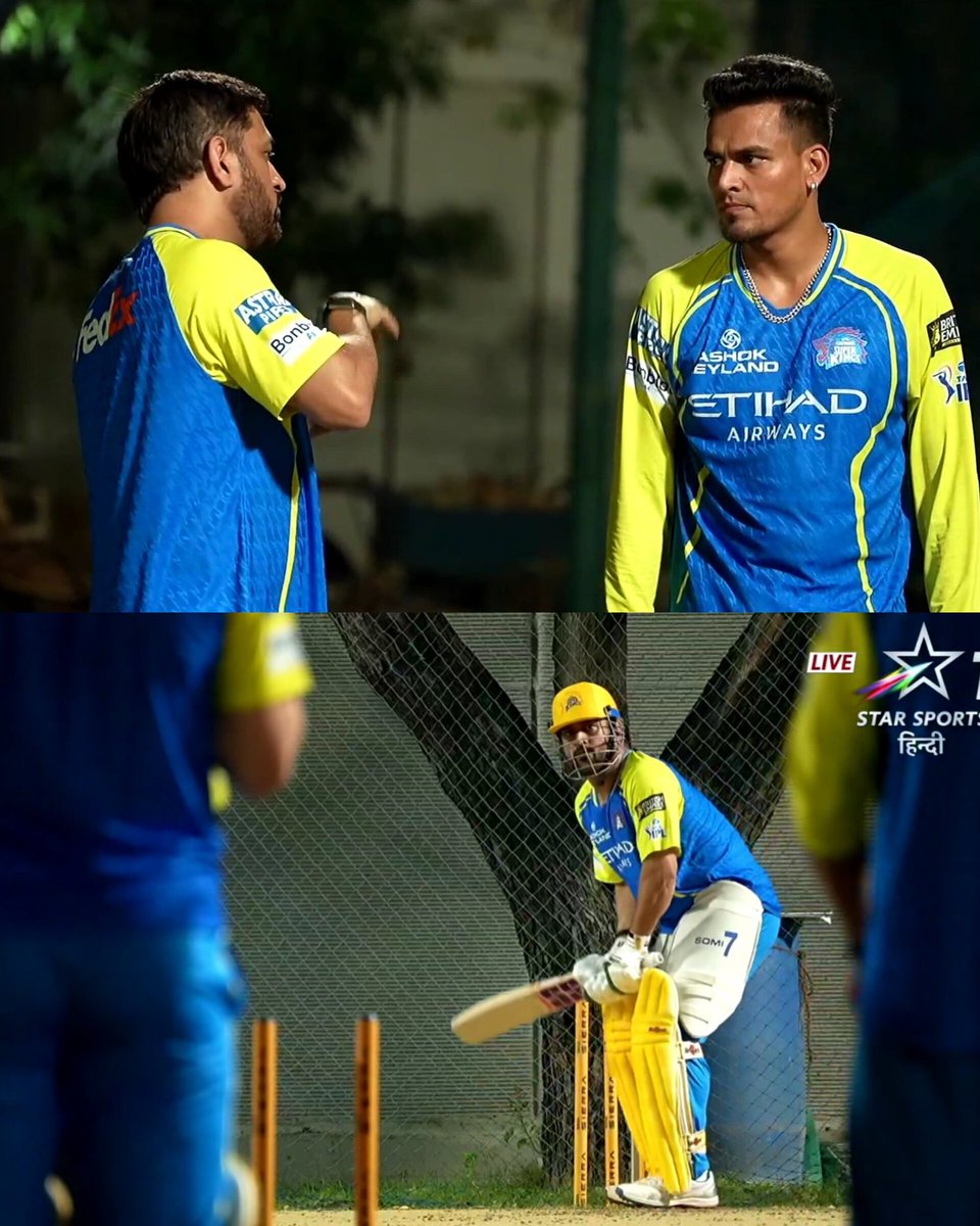 DhoniArmyTN's tweet image. THALA practicing in nets. 🔥

#IPL2025 #MSDhoni @MSDhoni