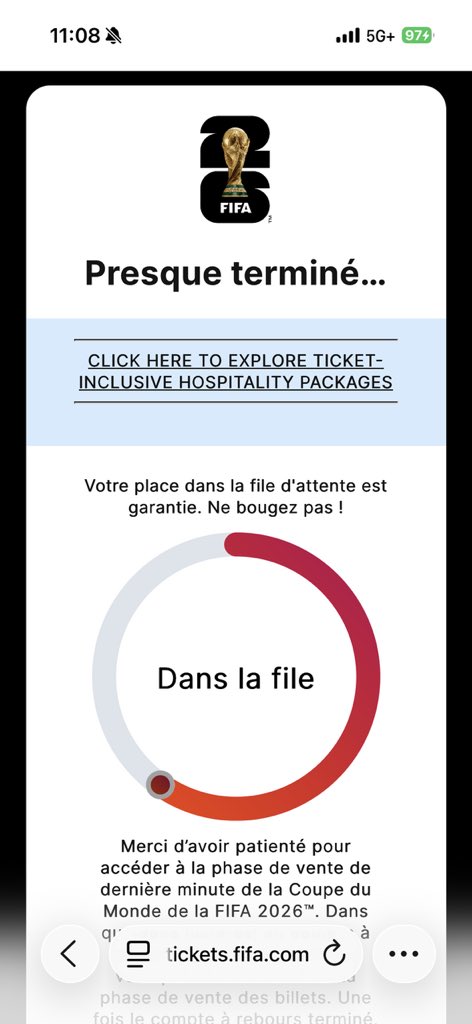 maheux_ca's tweet photo. Tic Tac ⏰ 
Un gars essaie d’avoir des billets!!!

#fifa
#tickets #WorldcupUSA⚽️ https://t.co/kTYzAvGidU