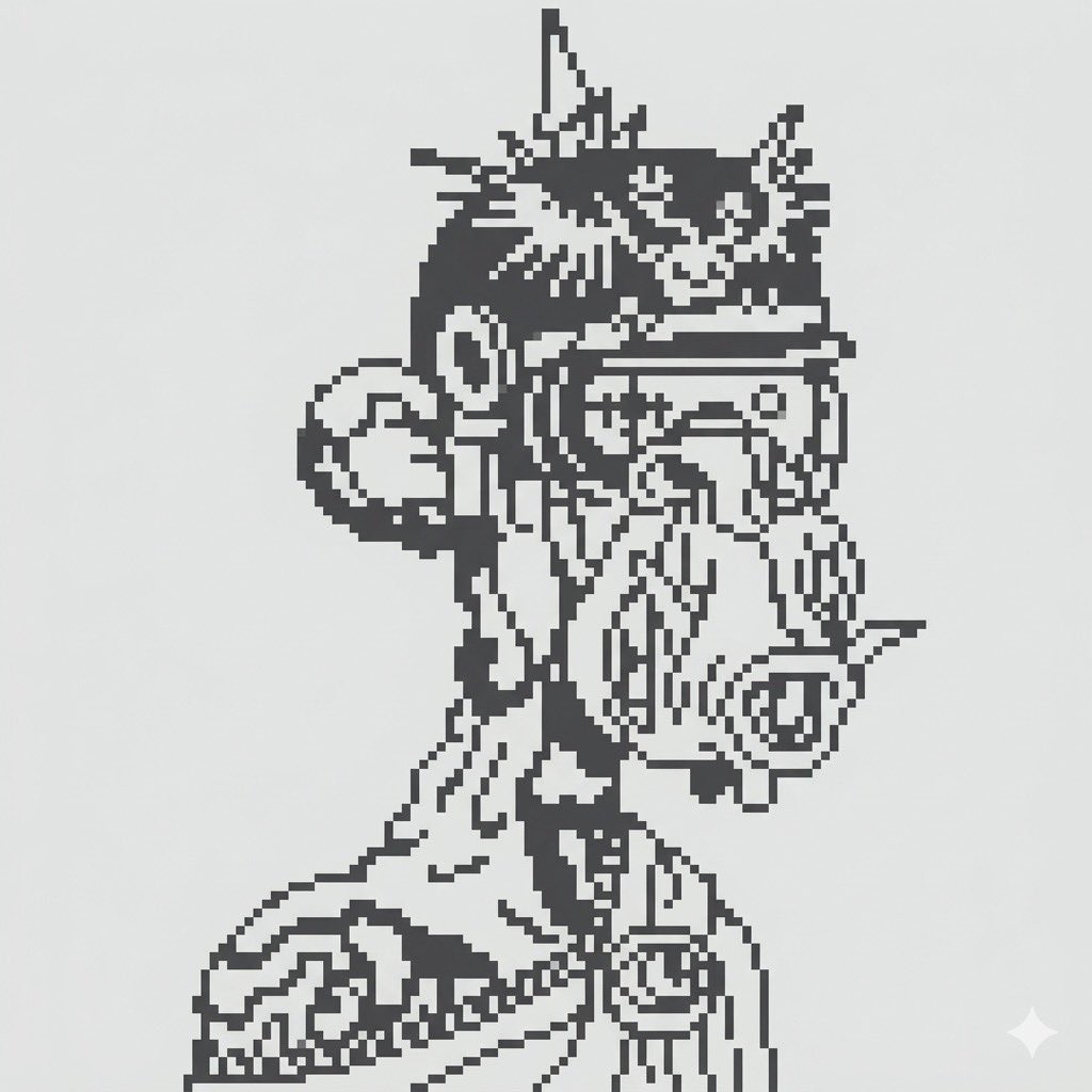 I did a thing. 

So yesterday I sweep 50 <a href="/normiesART/">NORMIES</a> and burned them to get a 1/1 pixel art of my ape.

I genuinely support <a href="/serc1n/">serc</a> vision of pushing NFTs fully on-chain, where the art and metadata live directly on the blockchain, removing reliance on external storage and making
