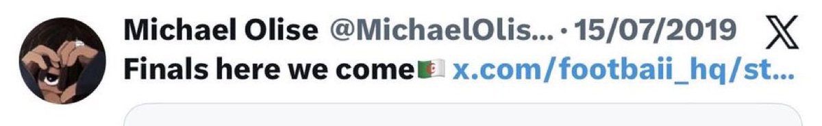 strmlo's tweet photo. @sheisShelo Mdr le même Olise qui a supporté l’Algérie pendant toute la can 2019 avec plein de rt en notre faveur mais aucun en faveur du Nigeria ? Aller aller on sait très bien pourquoi tu dis ça la vicieuse https://t.co/KSI0uXm8CH