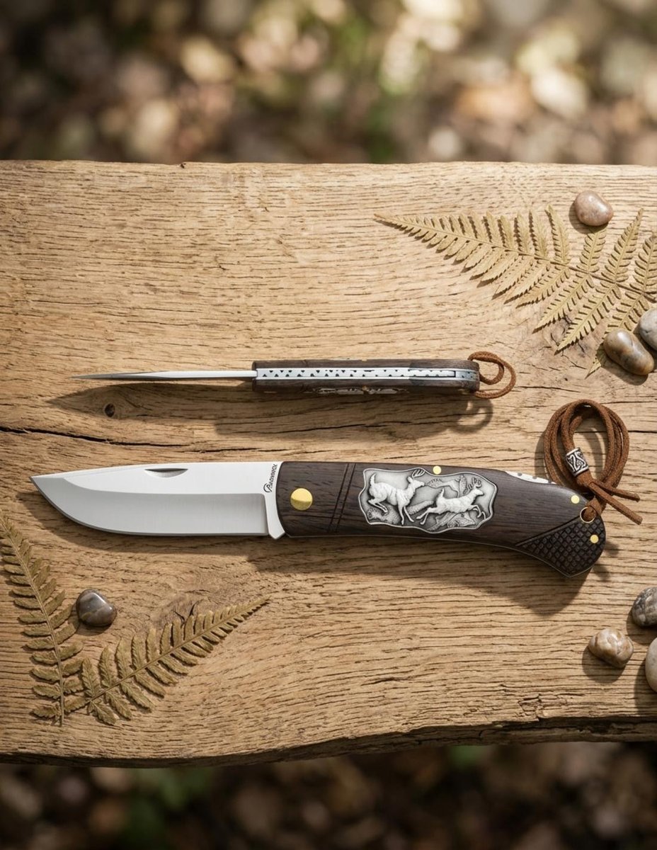 ✨Novedad semanal: Navaja de campo Albainox, mango madera chapa Ciervo. 16,82 €. tienda-medieval.com/32648-product.…