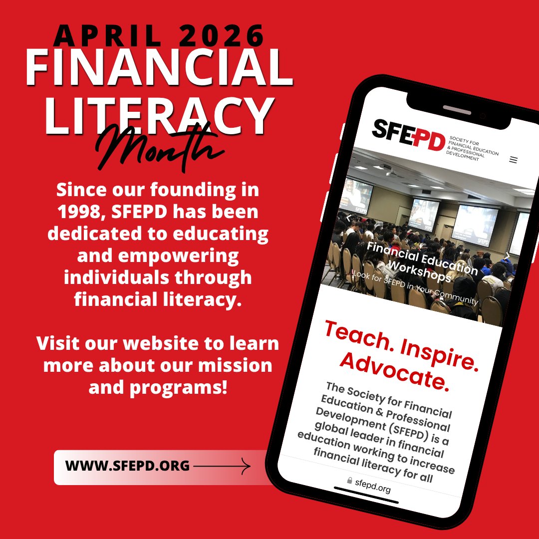 SFEPD's tweet photo. April is Financial Literacy Month!

Financial education builds confidence, supports smart decision-making, and creates opportunities for long-term success.

Follow SFEPD throughout April for resources, insights, and more! 

#FinancialLiteracyMonth #FinancialEducation #SFEPD https://t.co/nOy1YcM8LO