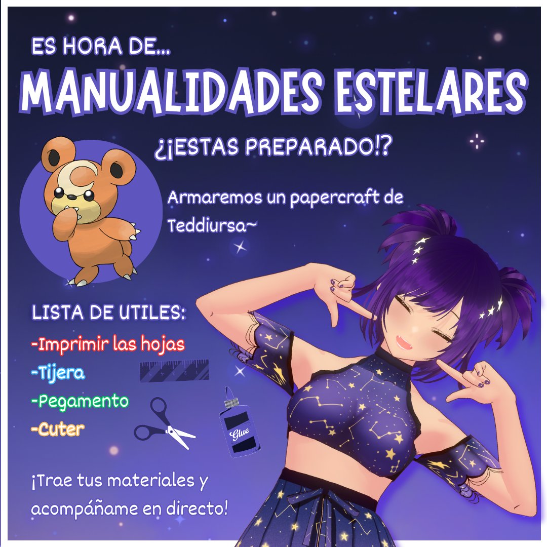 MahikaVT's tweet photo. PAPERCRAFT DE TEDDIURSA🥺
No olvides imprimir el material que está en discord uwu
🇵🇪18:00pm

#vtuber #manualidades #peru https://t.co/tVyJjXt06A