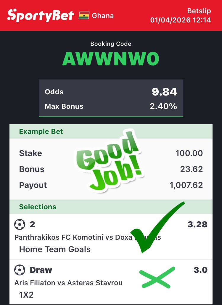 ceobesttips's tweet image. 1/2 BANKER BOOOM 🔥🔥🔥🔥🔥💥💥💥💥💥🎉🎉🎉🎉🎉🏆🏆🏆🏆🏆 

1/2 ✍️ BANKER🏆 WON SUCCESSFULLY 

CONGRATULATIONS 🍾🎈🎉🎊 TO EVERYONE 

MORE WINS COMING UP 🍾🏆🎉🎊

#foryou