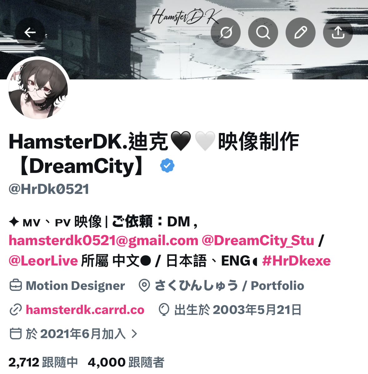 HamsterDK.迪克🖤🤍映像制作【DreamCity】 tweet media