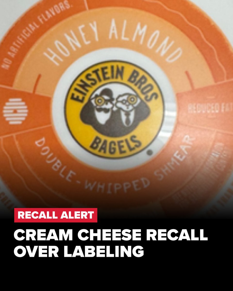 RECALL ALERT | Einstein Bagels recalls a cream cheese in Colorado and 3 other states after a packaging mix-up that could trigger severe allergic reactions.

Here’s what’s part of the voluntary recall: 9news.com/article/money/…