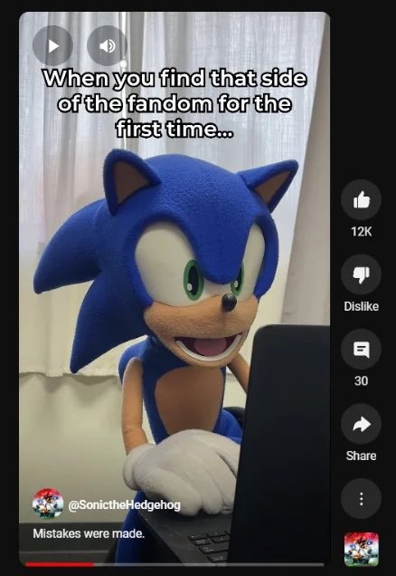 Here are some pictures of the Sonic puppet that was seen on the official Sonic social media pages. 

Pictures by Puppet Garage which is the company that made the Sonic puppet.