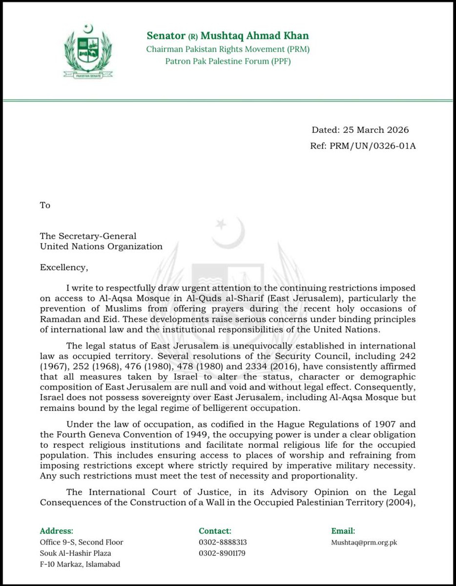 Senator Mushtaq Ahmad Khan | سینیٹر مشتاق احمد خان tweet media