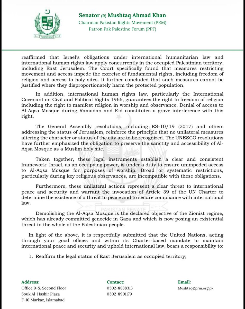 Senator Mushtaq Ahmad Khan | سینیٹر مشتاق احمد خان tweet media