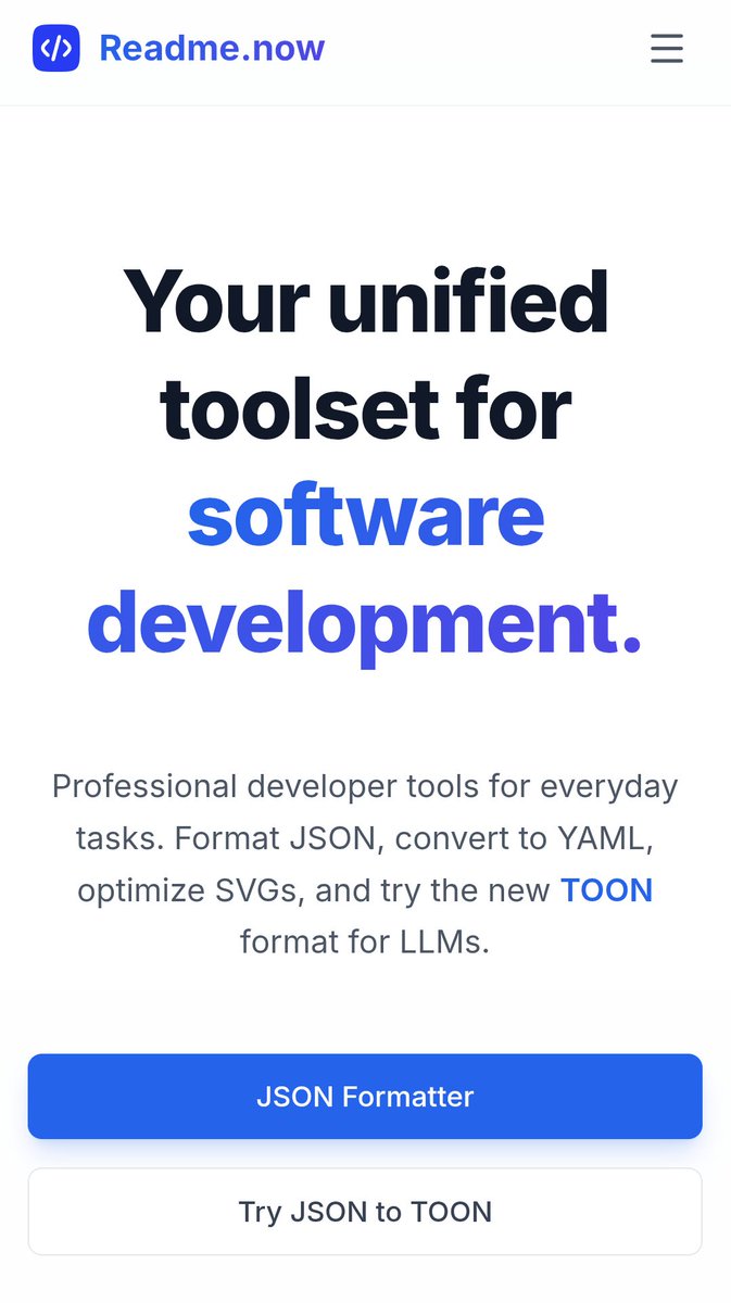 I request people to use readme.now. It's an all in one developer tool.

What you do in browser, stays in browser.

It has multiple conversion tools.

#readme