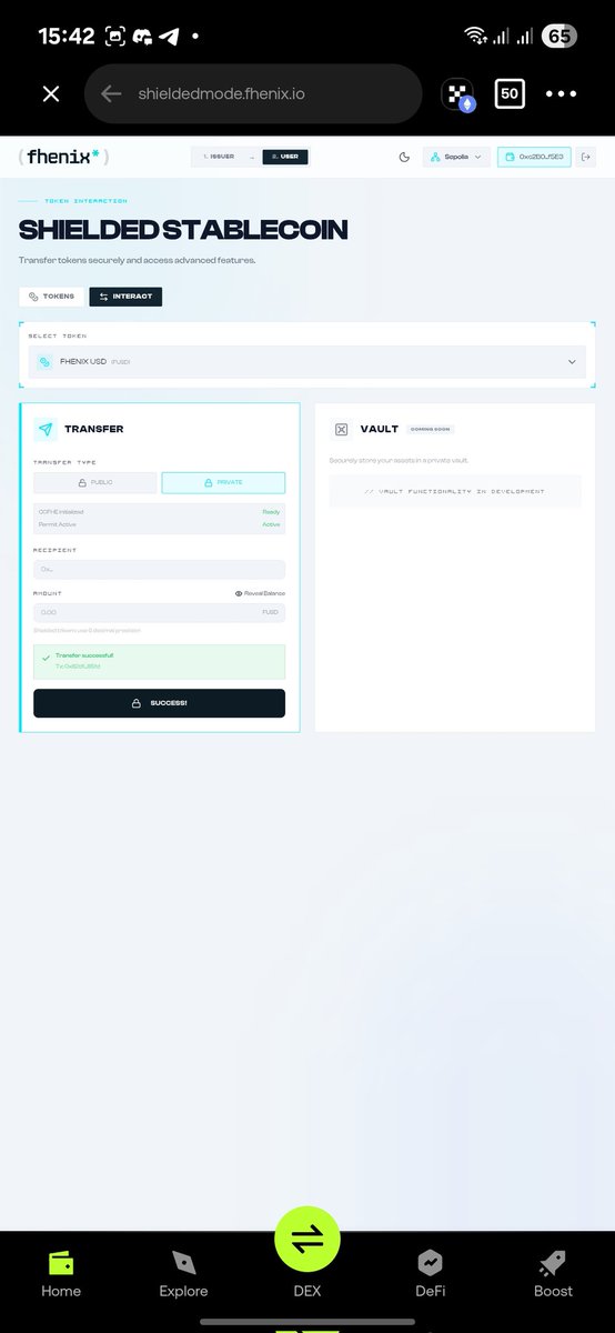 OsunsinaD's tweet photo. Another beautiful April 1st building on @fhenix 
Dived deeper into @redactmoney  ,successfully encrypted and decrypted data on-chain (ETH - eETH) with no issues.
Deployed FUSD on shielded mode, tested both shielded and unshielded transactions, https://t.co/SJDCxG7y5y