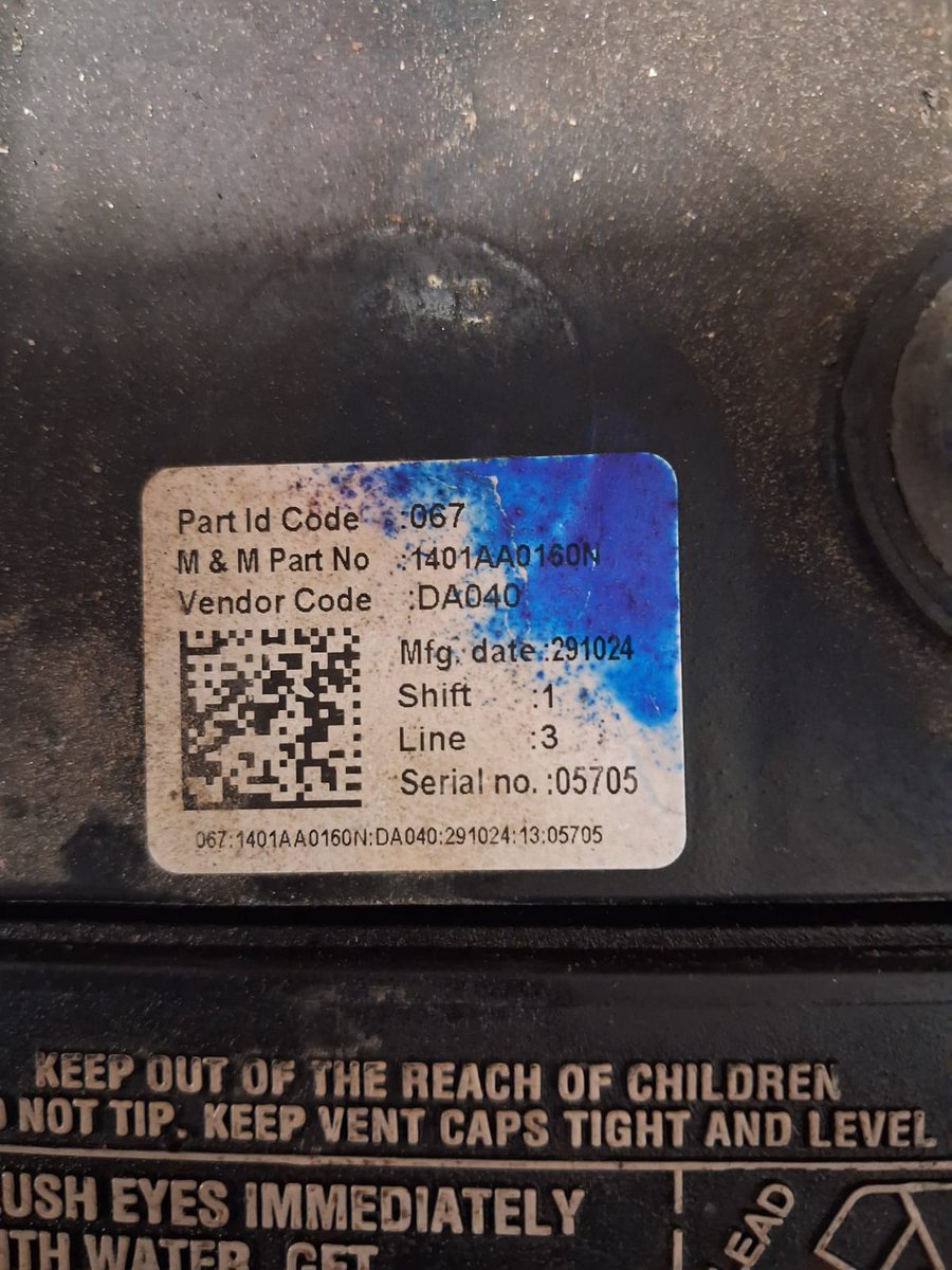 getCSV's tweet photo. @amaronofficial @Mahindra_Thar @anandmahindra I am so sorry to write this post. My Roxx is hardly 15 months old and the Amaron battery is dead. It is a repeat scene of what happened last year and Amaron took the battery for 2 days for their clinical observation. https://t.co/i6rdXNy9sc