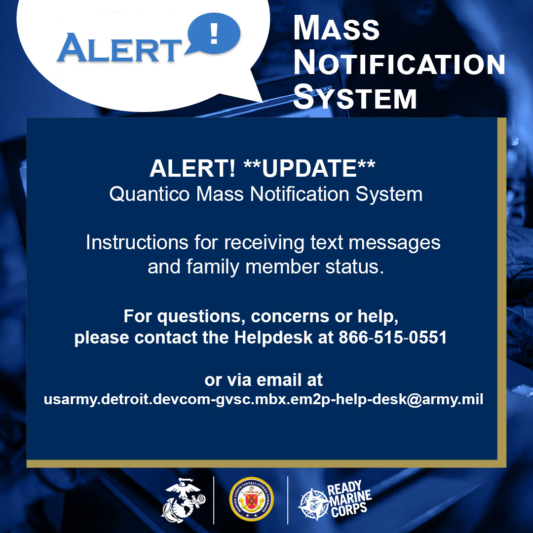 **UPDATE** ALERT! Quantico Mass Notification System Instructions for ...