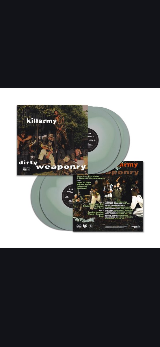 real9thprince's tweet photo. New Re - Release Killarmy "Dirty Weaponry" @coalminerecords and @shopgetondown. We also have four remaining test presses available, each including a pair of slipmats for $50 via Coalmine’s webstore (swipe left). All orders ship immediately. Grab ‘em before they’re gone 💨 🔥🔥🔥 https://t.co/UCpTA3jaLL