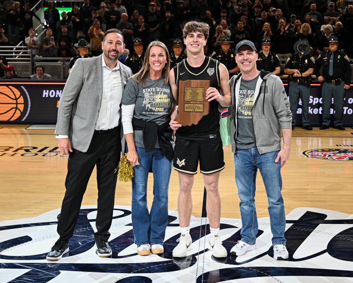 IHSAA1's tweet photo. Congratulations to our Ray Craft Mental Attitude Award (1A) and Arthur L. Trester Mental Attitude Award (2A, 3A, 4A) recipients from this year's IHSAA Boys Basketball State Finals!

1A - Korben Boyd of Barr-Reeve HS
2A - Kaden Grau of Westview HS
3A - DaMarcus Wright of New Haven HS
4A - Brady Webber of Mt. Vernon HS

A special thank you to our Presenting Sponsors, the Indiana Pacers and Indiana Fever! @PacersSportsEnt
