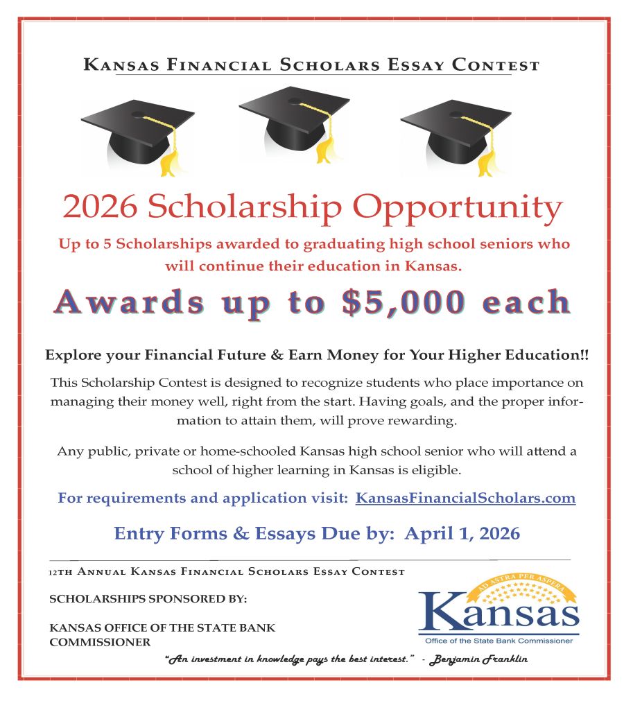 KS_OSBC's tweet photo. Today is the day! High school seniors make sure to submit your Financial Scholars Essay by 11:59pm tonight. We are so excited to read all of your fantastic essays!

Please visit https://t.co/tZlgKYs5ra for all the details on how to submit your completed application. https://t.co/WgPrKeNvT0