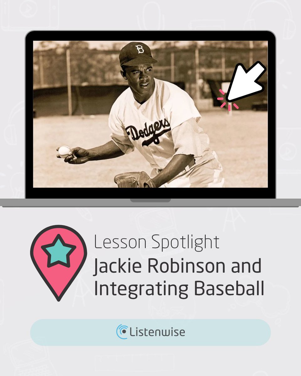 listenwiselearn's tweet image. Today's featured lesson comes ahead of an important anniversary in American baseball...
Listen to this podcast lesson to learn how Robinson’s strong character, as much as his talent, helped to successfully integrate baseball: bit.ly/3PtwwwW
#elemchat #mschat #ellchat