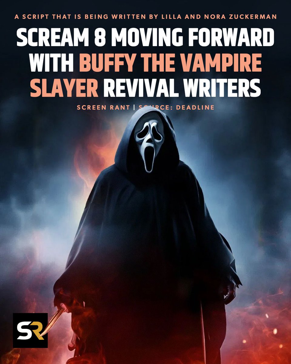 screenrant's tweet image. The #Scream franchise is not dying anytime soon, as an eighth movie is now officially moving forward with the writers of Hulu's Buffy the Vampire Slayer revival pilot. ✍️

Learn More: screenrant.com/scream-8-offic…