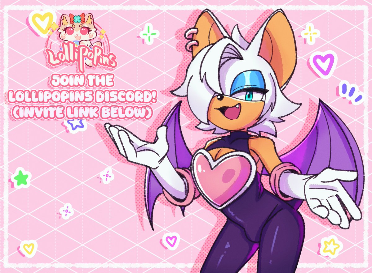 I've had a few people ask me to turn my trans Rouge art into merch. If you'd like to help me out with production, please consider joining the lollipopins discord with my invite below 🩷 My goal is to have them ready for pride month!