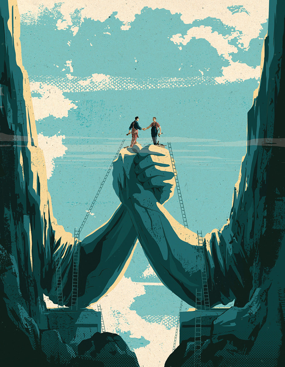 Theispot's tweet image. What does “community” look like to you? 🤝

Today’s roundup of illustrations from Salzman International highlights stories of connection and teamwork✨

Explores @SalzmanArt’s takeover now live on Theispot.com 🫂

#CommunityBuilding #editorialillustration #editorialart