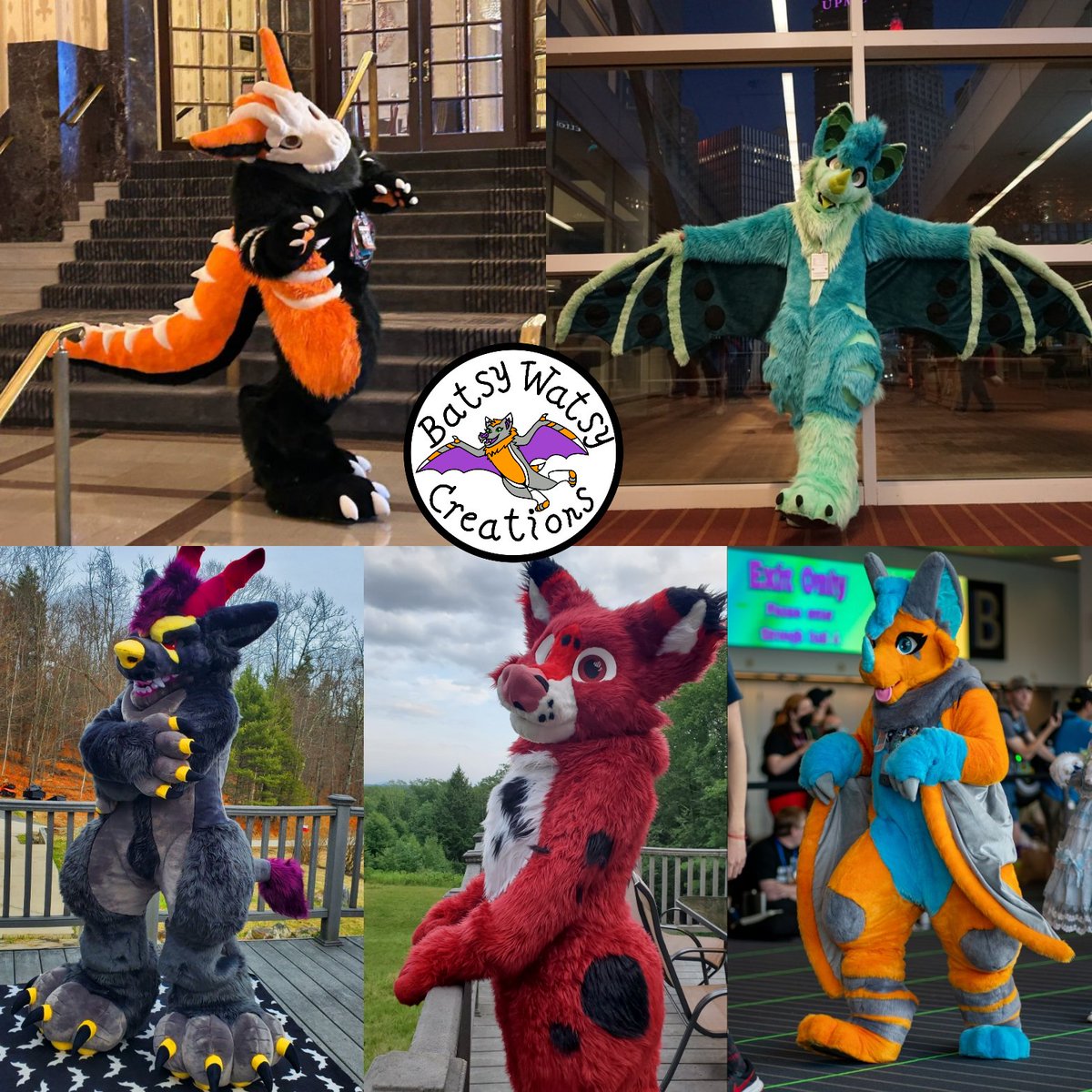 BatsyWatsySuits's tweet photo. @dtnols This batty is making so many cuties 
💜🧡🦇🧡💜
I would probably consider myself a smaller maker only been working on suit since 2019 🥰 https://t.co/9oHx0nb6Ao