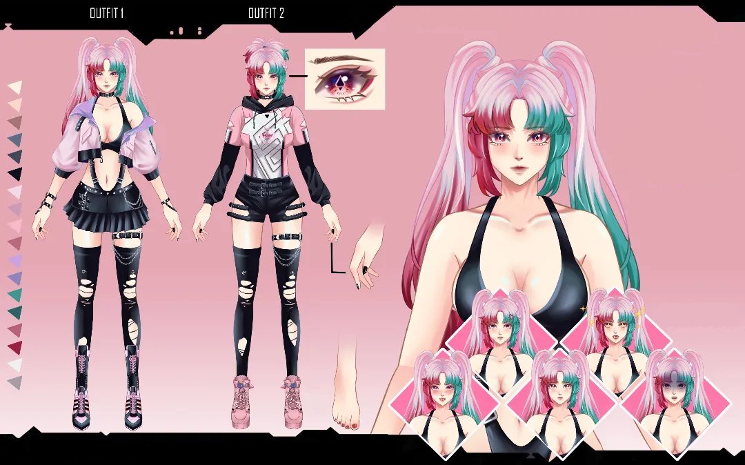 C0mmsElla's tweet photo. A soft yet striking VTuber design featuring split colored twin tails and luminous starry eyes. With both a streetwear look and a chic alternative outfit, she’s built for versatility and lively expression.📥
#L2D #L2DVTUBER #2dvtubermodel #2dvtubermodels #vtubermodels #3d https://t.co/5LhkeMM1aD