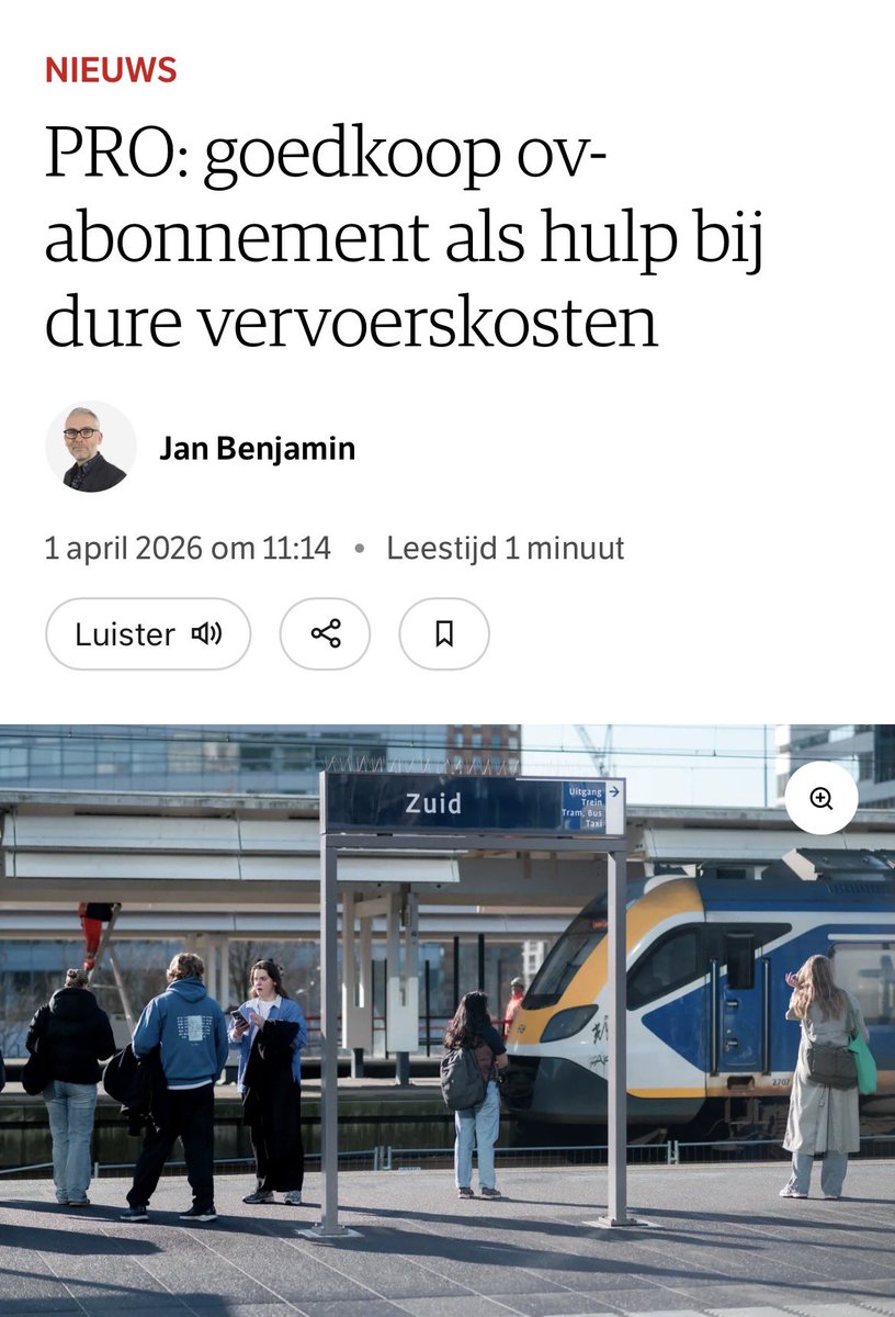 Goedkoop OV zorgt voor betaalbare mobiliteit. Goed voor jong, oud, werkend en studerend Nederland!