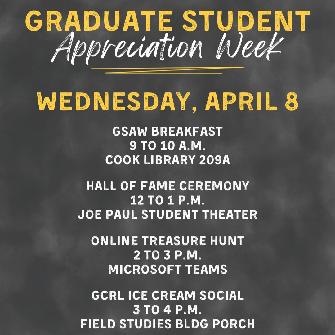 USM_GradSchool's tweet photo. Day 3 of Graduate Student Appreciation Week! Make sure to come to one/all of our events!

#usmgraduateschool #southernmissgraduateschool #smttt 📷 https://t.co/kNVTX4Sm2S