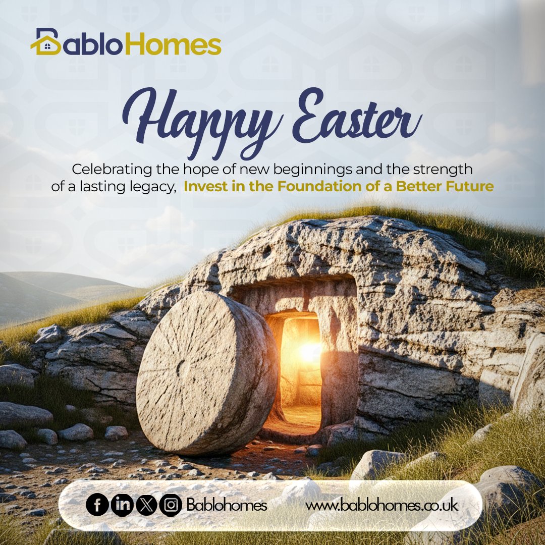 The resurrection brings a message of hope that mirrors the goals of our investors: the desire to build a life that stands the test of time.

Wishing you a joyful Easter Sunday.

#BabloHomes #Easter2026 #PropertyInvestment #WealthCreation