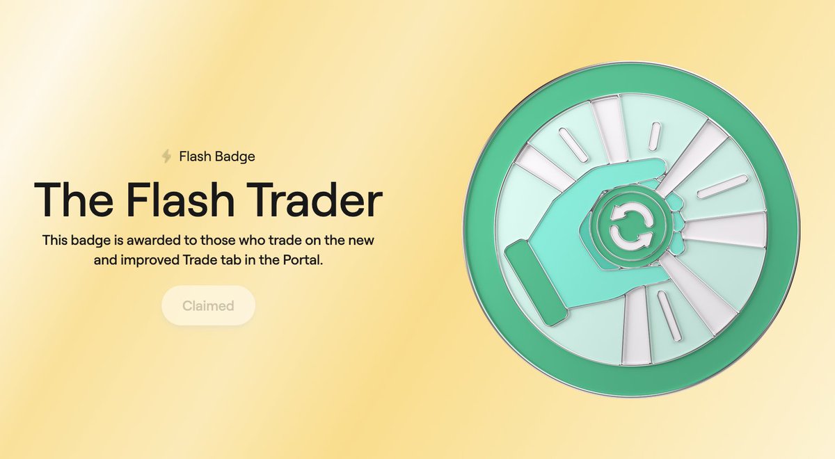 New flash badge at <a href="/AbstractChain/">Abstract</a> 
Just do a trade using their new and improved Trade tab Another easy badge! Thanks!