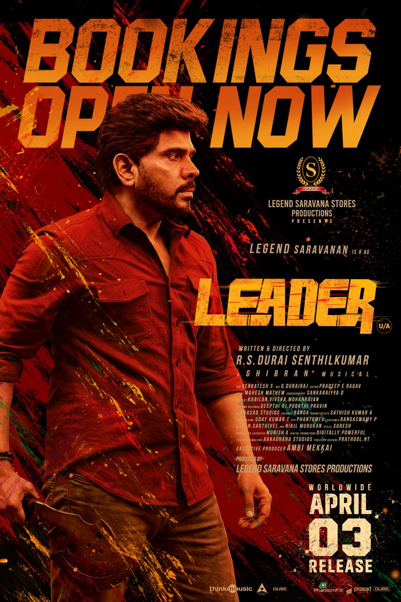 cinemapatti's tweet image. It’s time to take your seat for the rise of a true #Leader - Bookings are now open !!! 💥

@thelegendoffl #LegendSaravanan #லீடர் ❤️‍🔥

#LeaderFromApril3rd

Starring : @yoursthelegend 
A @Dir_dsk Directorial 
A @GhibranVaibodha Musical 

movies.starviva.in/movie/leader

@starlingpayal