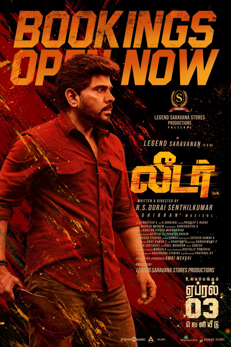 cinemapatti's tweet image. It’s time to take your seat for the rise of a true #Leader - Bookings are now open !!! 💥

@thelegendoffl #LegendSaravanan #லீடர் ❤️‍🔥

#LeaderFromApril3rd

Starring : @yoursthelegend 
A @Dir_dsk Directorial 
A @GhibranVaibodha Musical 

movies.starviva.in/movie/leader

@starlingpayal