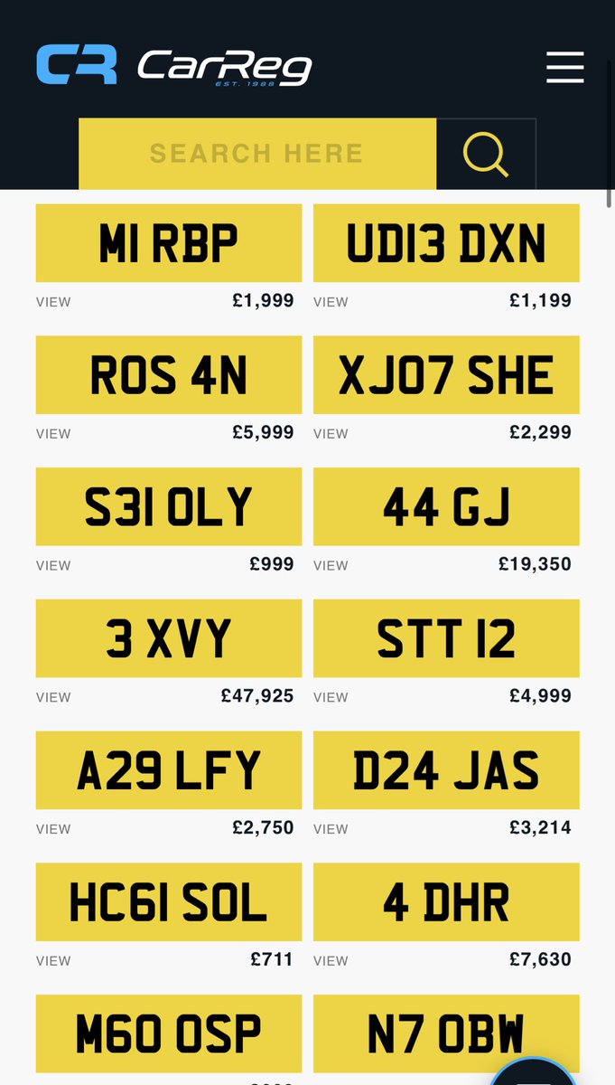 CarReg - Private Number Plates tweet media