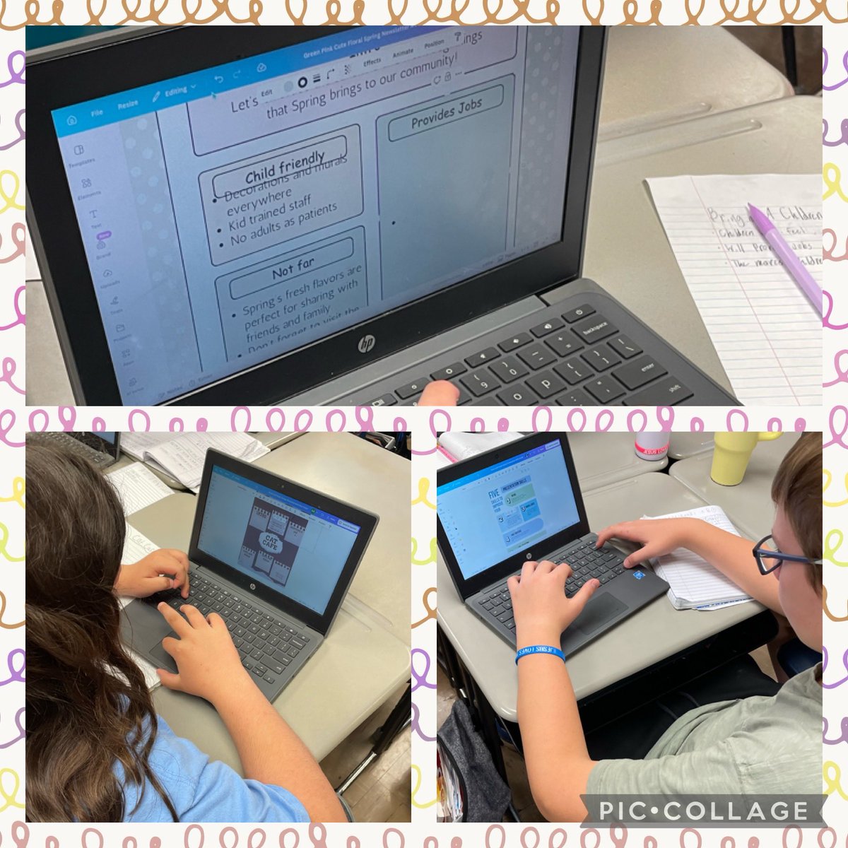 MsPondBGISD's tweet photo. These projects really came to life today! 🤩 Students use @CanvaEdu to create infographic posters for the official #PG2050ShareFair! 👏🏻 Join us on April 28th to hear these young citizens’ visions for BG’s future! 🔮 @PotterGrayPride #bgisdbrightspots https://t.co/GqUHxEHEka