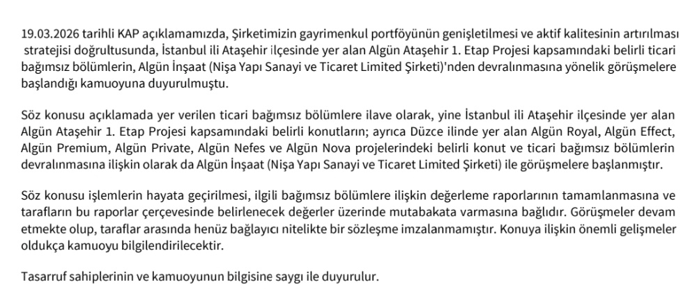 PiyasaTurkiyeTR's tweet photo. #PEKGY Peker GYO, Algün Ataşehir 1. Etap Projesinden bazı üniteleri satın almak için yaptığı görüşmeler devam ediyor. https://t.co/yDiyDhazqC