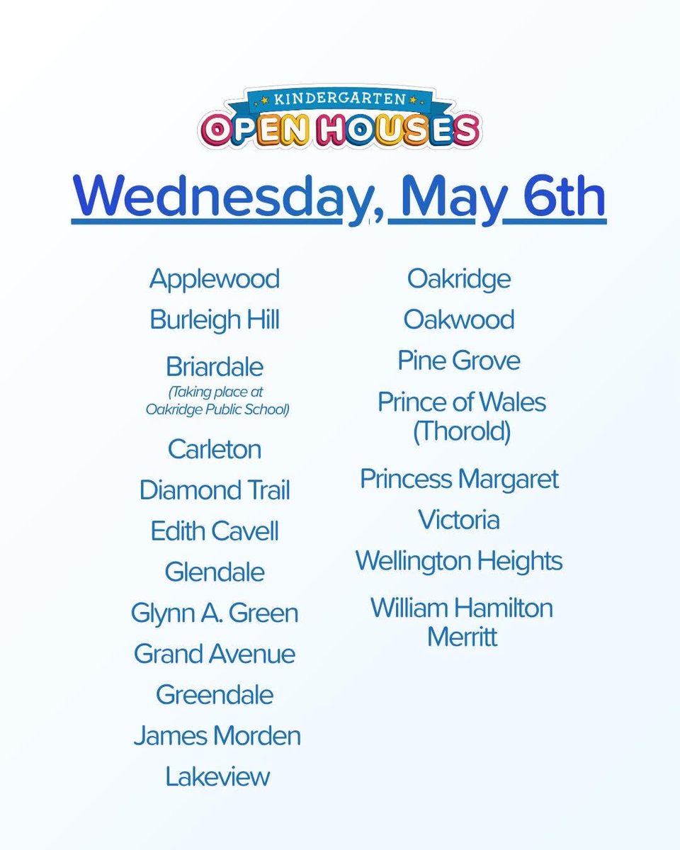 ForKlassen's tweet photo. At DSBN, Kindergarten Open Houses are taking place May 4-7 from 4-6pm.

Your child’s home school will email all registered families with an invitation mid-April that includes details about visiting the school and touring the Kindergarten classrooms.
https://t.co/a6awrVFw3t
#dsbn https://t.co/KFSLKQaaxQ