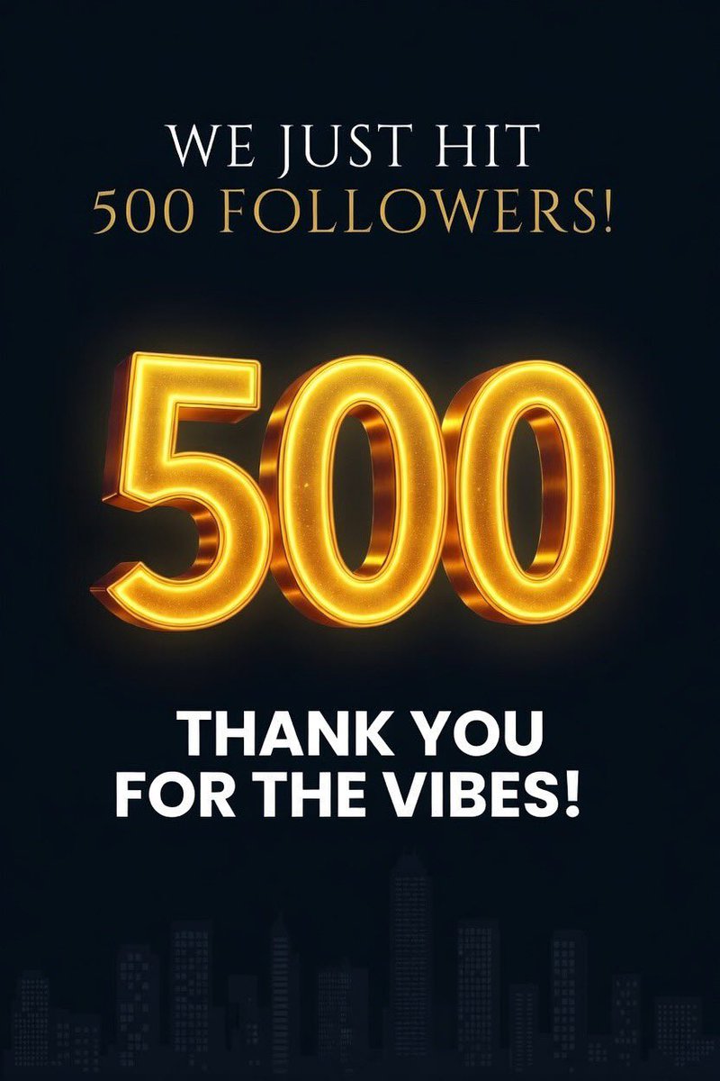 We just hit 500 followers! 🔥

Thank you for rocking with the vibes 🙏

More Lagos tech, entertainment &amp; proper energy loading this Q2!

If you’re not following yet, join the movement 👀

RT + drop your April goal below 👇

#HappyNewMonth #LagosVibes #VibeNetworkNG
