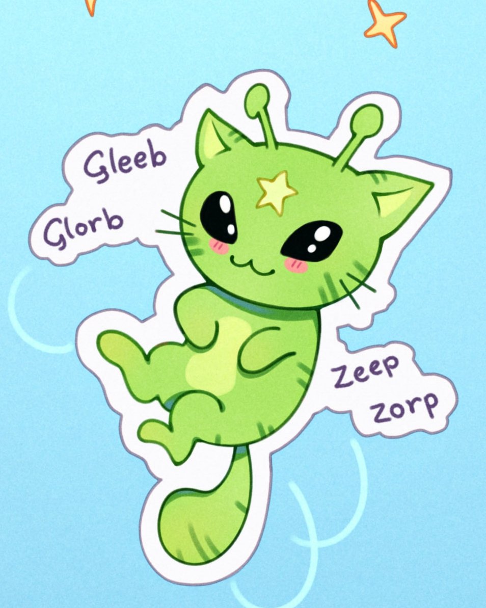 cryowaifuudraws's tweet image. Gnarpy gleeb glorb
#aliencat #doodle