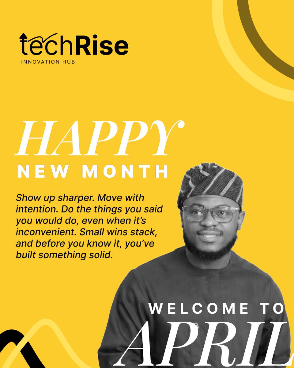 Techrisehub's tweet photo. Happy new month from all us at TechRise Hub... Wishing you the very best...

#NewMonthNewGoals #April https://t.co/6NCbM4RsXA
